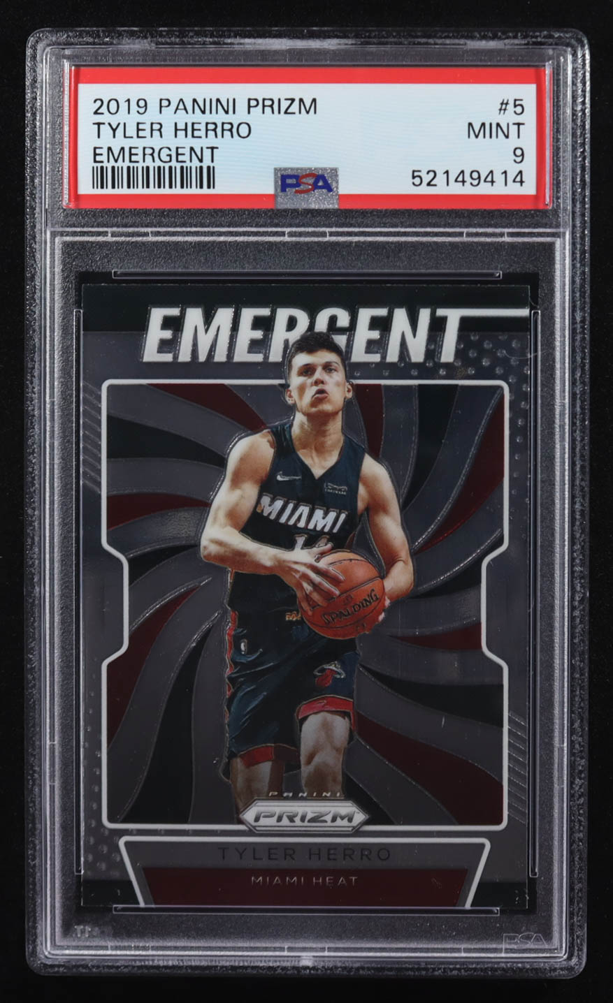 Tyler Herro 2019-20 Panini Prizm Emergent #5 RC (PSA 9) at PristineAuction.com Tyler Herro 2019-20 Panini Prizm Emergent #5 RC (PSA 9) at PristineAuction.com