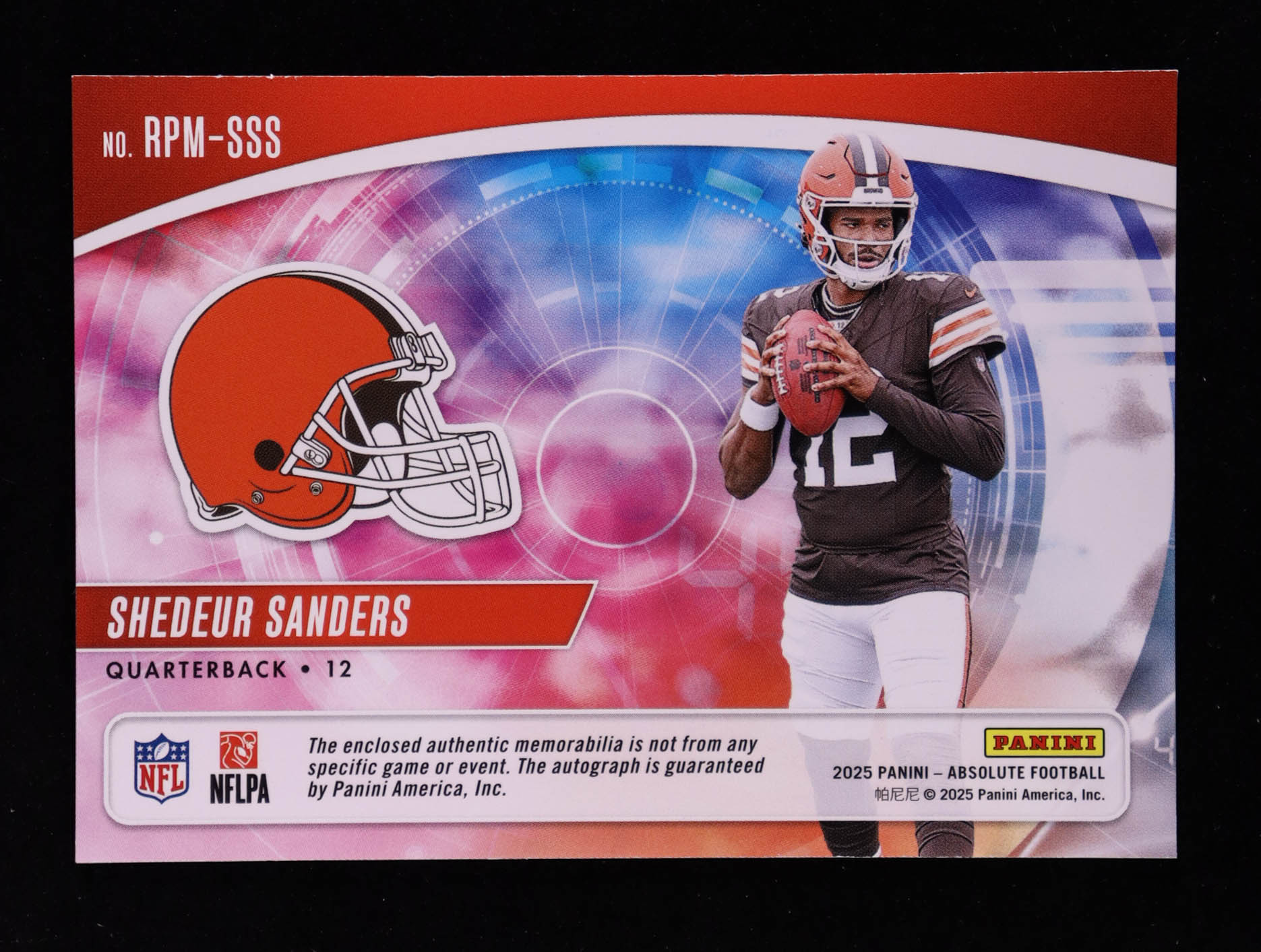 Shedeur Sanders 2025 Absolute Rookie Premiere Materials Autographs Quad #2 RC #287/299 at PristineAuction.com Shedeur Sanders 2025 Absolute Rookie Premiere Materials Autographs Quad #2 RC #287/299 at PristineAuction.com