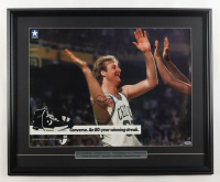 Larry Bird Signed 1988 Converse In-Store Only Custom Framed Poster Display with Stat Plaque (PSA) at PristineAuction.com