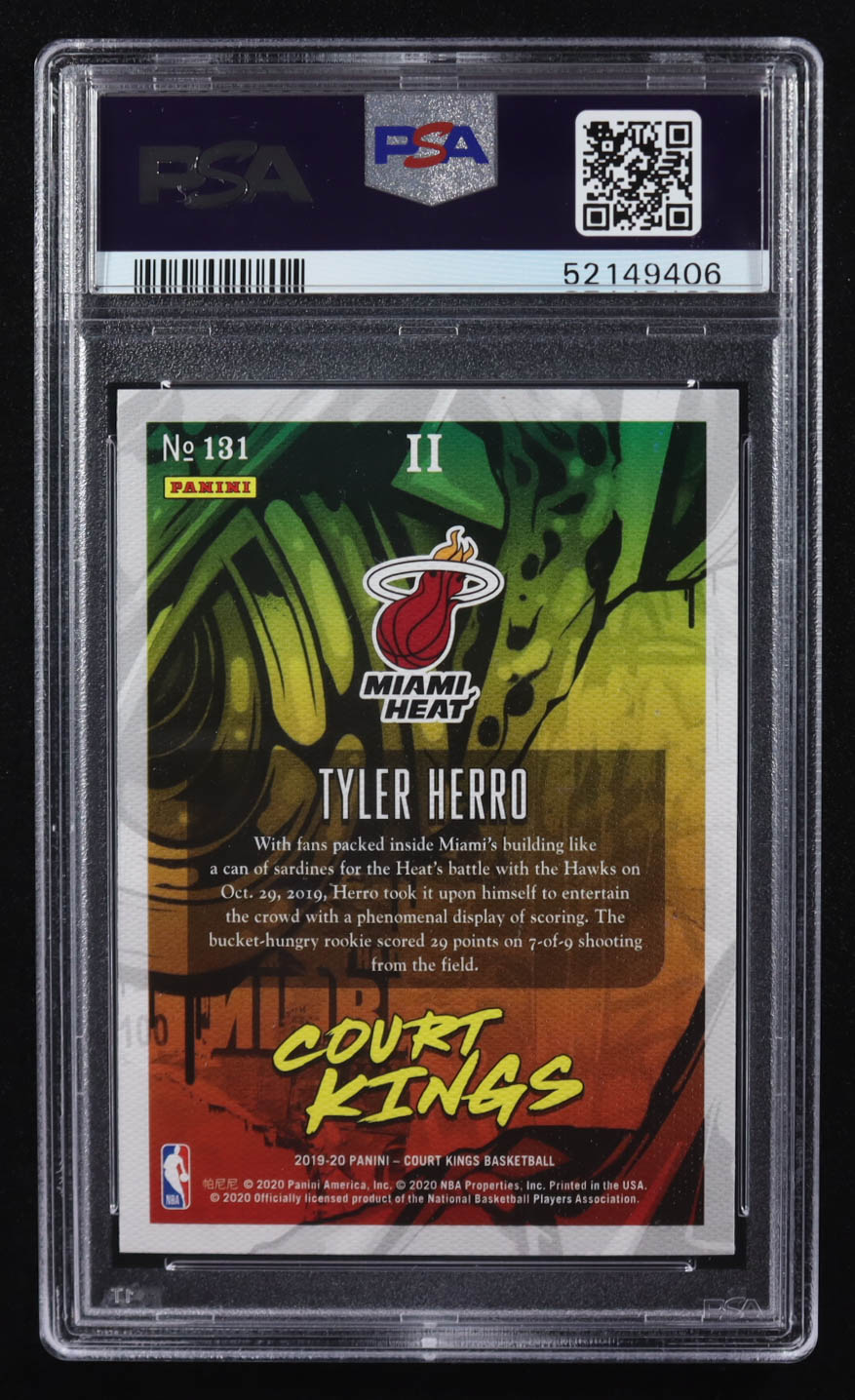 Tyler Herro 2019-20 Panini Court Kings #131 RC (PSA 8) at PristineAuction.com Tyler Herro 2019-20 Panini Court Kings #131 RC (PSA 8) at PristineAuction.com