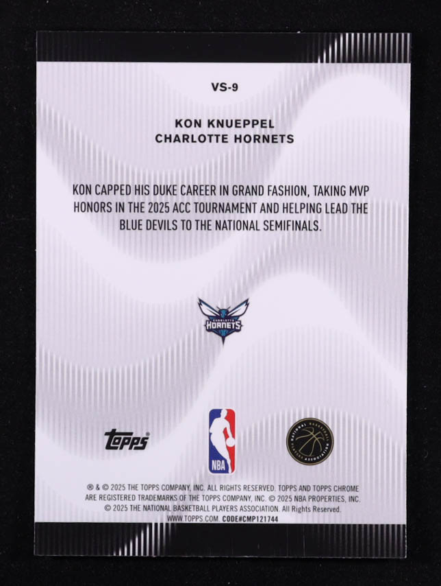 Kon Knueppel 2025-26 Topps Chrome Voices Green Refractors #VS9 #34/99 RC at PristineAuction.com Kon Knueppel 2025-26 Topps Chrome Voices Green Refractors #VS9 #34/99 RC at PristineAuction.com