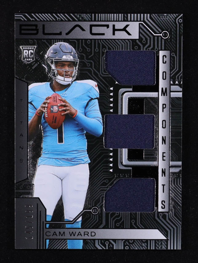 Cam Ward 2025 Panini Black Components Jerseys #RCOCWD #145/199 RC at PristineAuction.com Cam Ward 2025 Panini Black Components Jerseys #RCOCWD #145/199 RC at PristineAuction.com