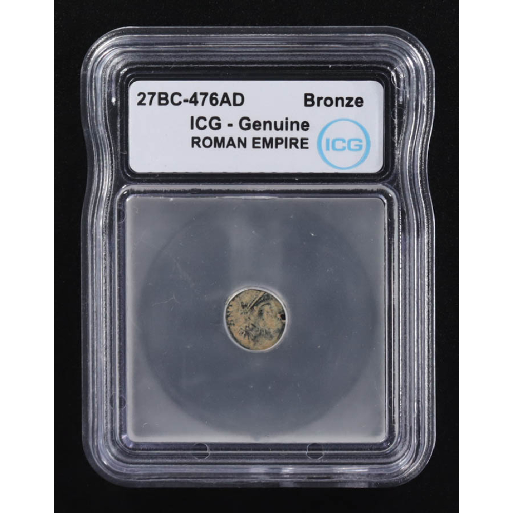 27 B.C. - 476 A.D. Roman Empire Ancient Bronze Coin (ICG) at PristineAuction.com
