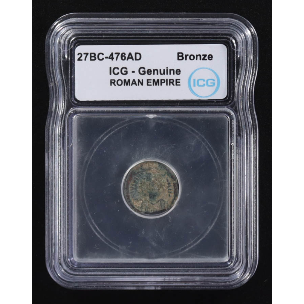 27 B.C. - 476 A.D. Roman Empire Ancient Bronze Coin (ICG) at PristineAuction.com