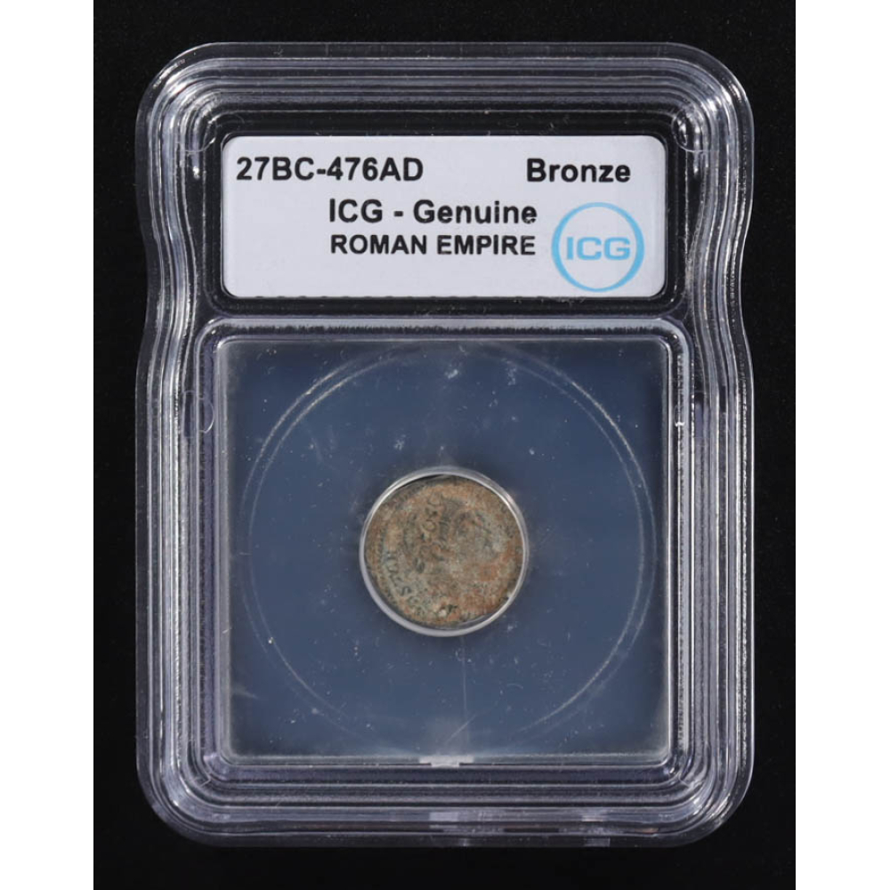 27 B.C. - 476 A.D. Roman Empire Ancient Bronze Coin (ICG) at PristineAuction.com