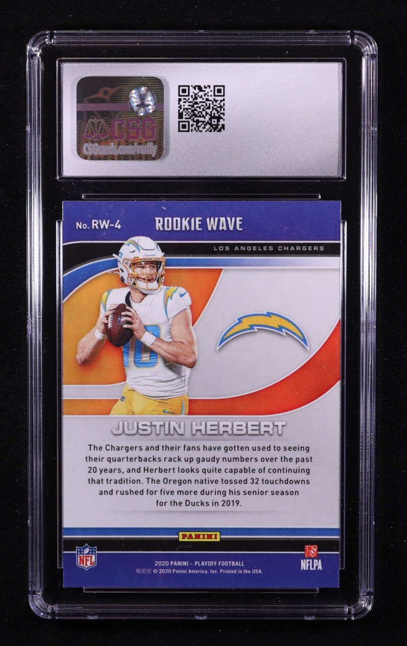 Justin Herbert 2020 Playoff Rookie Wave #4 RC (CSG 9) at PristineAuction.com Justin Herbert 2020 Playoff Rookie Wave #4 RC (CSG 9) at PristineAuction.com