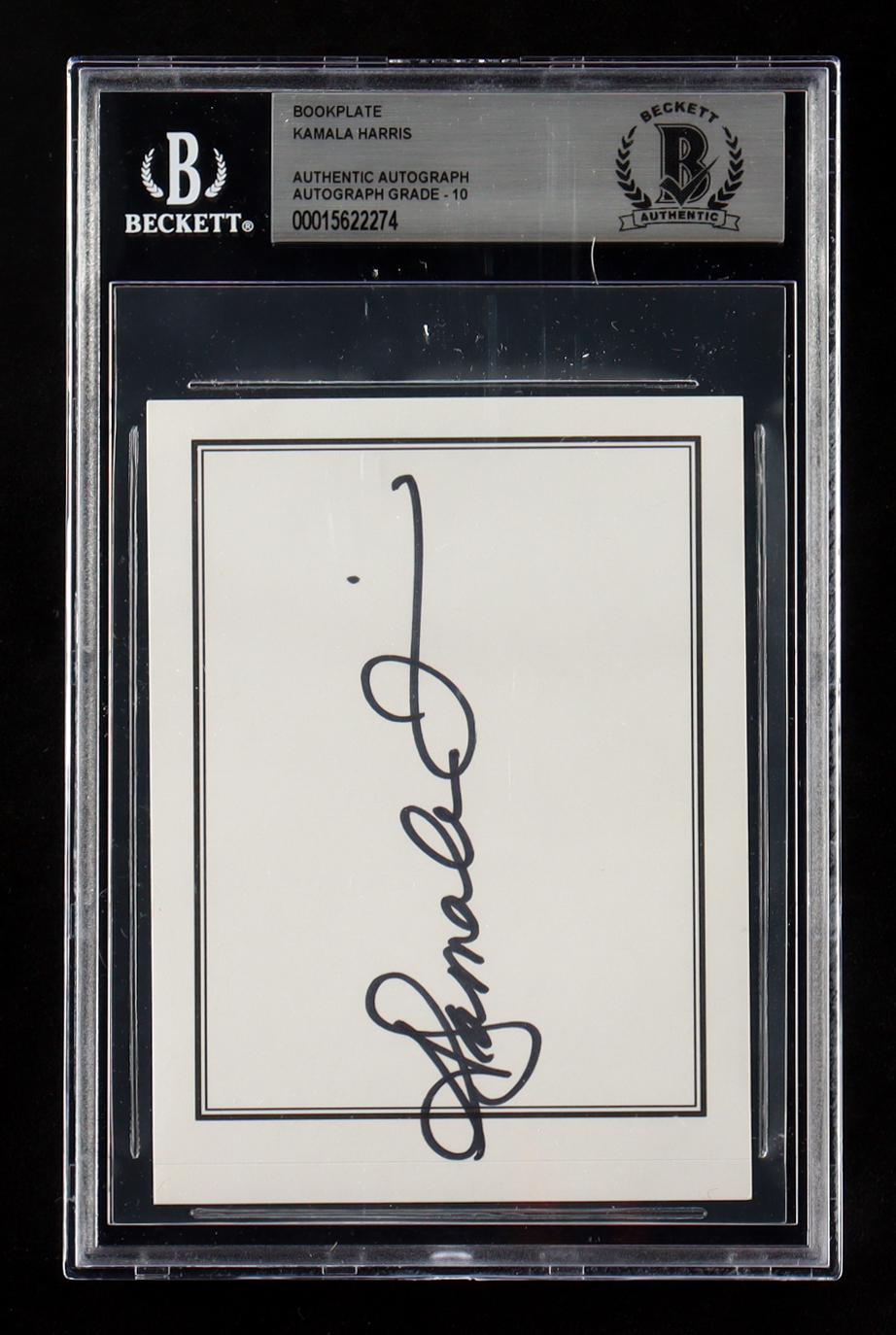 Kamala Harris Signed Bookplate (BGS | Auto Grade 10) at PristineAuction.com Kamala Harris Signed Bookplate (BGS | Auto Grade 10) at PristineAuction.com