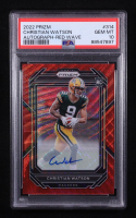 Christian Watson 2022 Panini Prizm Autographs Prizms Red Wave #314 #122/149 RC (PSA 10) at PristineAuction.com