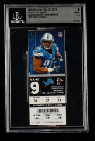 Calvin Johnson 2012 Lions vs. Falcons Game Ticket (BGS | Auto Grade 8) at PristineAuction.com
