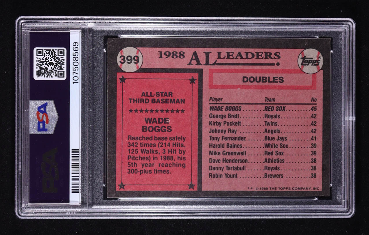 Wade Boggs 1989 Topps #399 AS (PSA 9) at PristineAuction.com Wade Boggs 1989 Topps #399 AS (PSA 9) at PristineAuction.com