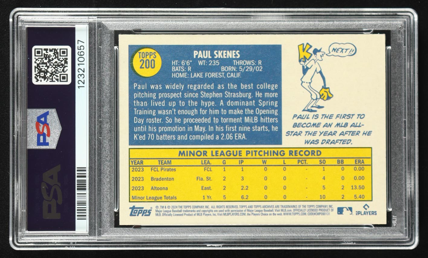 Paul Skenes 2024 Topps Archives #200 RC (PSA 8) at PristineAuction.com Paul Skenes 2024 Topps Archives #200 RC (PSA 8) at PristineAuction.com