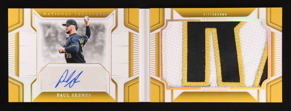 Paul Skenes 2025 Panini National Treasures Jumbo Material Signature Booklet Holo Gold #2 #07/10 at PristineAuction.com Paul Skenes 2025 Panini National Treasures Jumbo Material Signature Booklet Holo Gold #2 #07/10 at PristineAuction.com