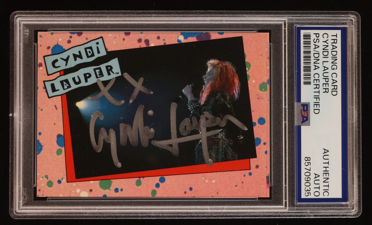 Cyndi Lauper Signed 1985 Mutza Rella Inc #8 (PSA) at PristineAuction.com Cyndi Lauper Signed 1985 Mutza Rella Inc #8 (PSA) at PristineAuction.com