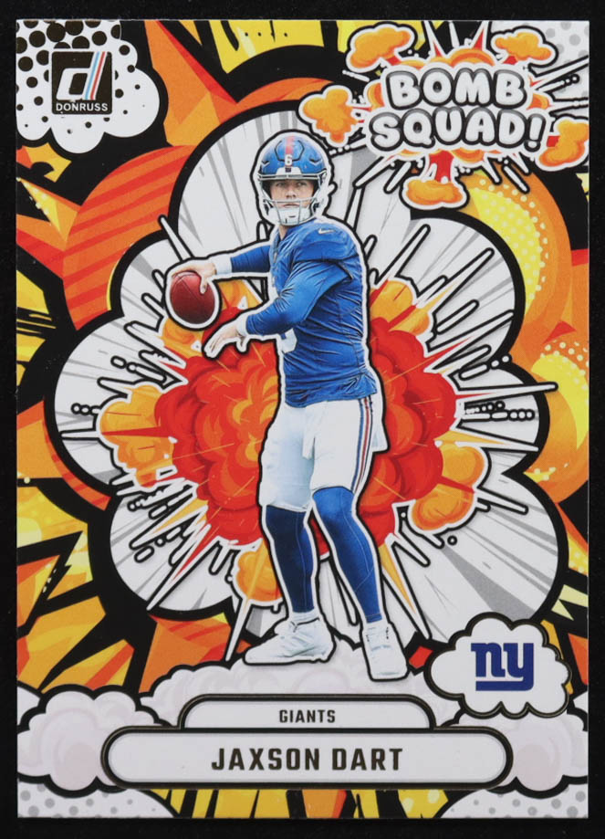 Jaxson Dart 2025 Donruss Bomb Squad #27 RC at PristineAuction.com Jaxson Dart 2025 Donruss Bomb Squad #27 RC at PristineAuction.com