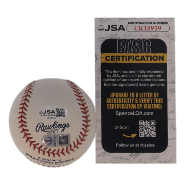 Mike Matheny Signed OML 2012 Marlins Opening Night Logo Baseball Inscribed "1st Win" (JSA & USA SM) at PristineAuction.com Mike Matheny Signed OML 2012 Marlins Opening Night Logo Baseball Inscribed "1st Win" (JSA & USA SM) at PristineAuction.com