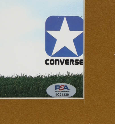 Larry Bird Signed 1988 Converse Living Legend In-Store Only Custom Framed Poster Display with Stat Plaque (PSA) at PristineAuction.com Larry Bird Signed 1988 Converse Living Legend In-Store Only Custom Framed Poster Display with Stat Plaque (PSA) at PristineAuction.com