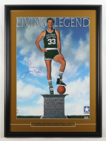 Larry Bird Signed 1988 Converse Living Legend In-Store Only Custom Framed Poster Display with Stat Plaque (PSA) at PristineAuction.com