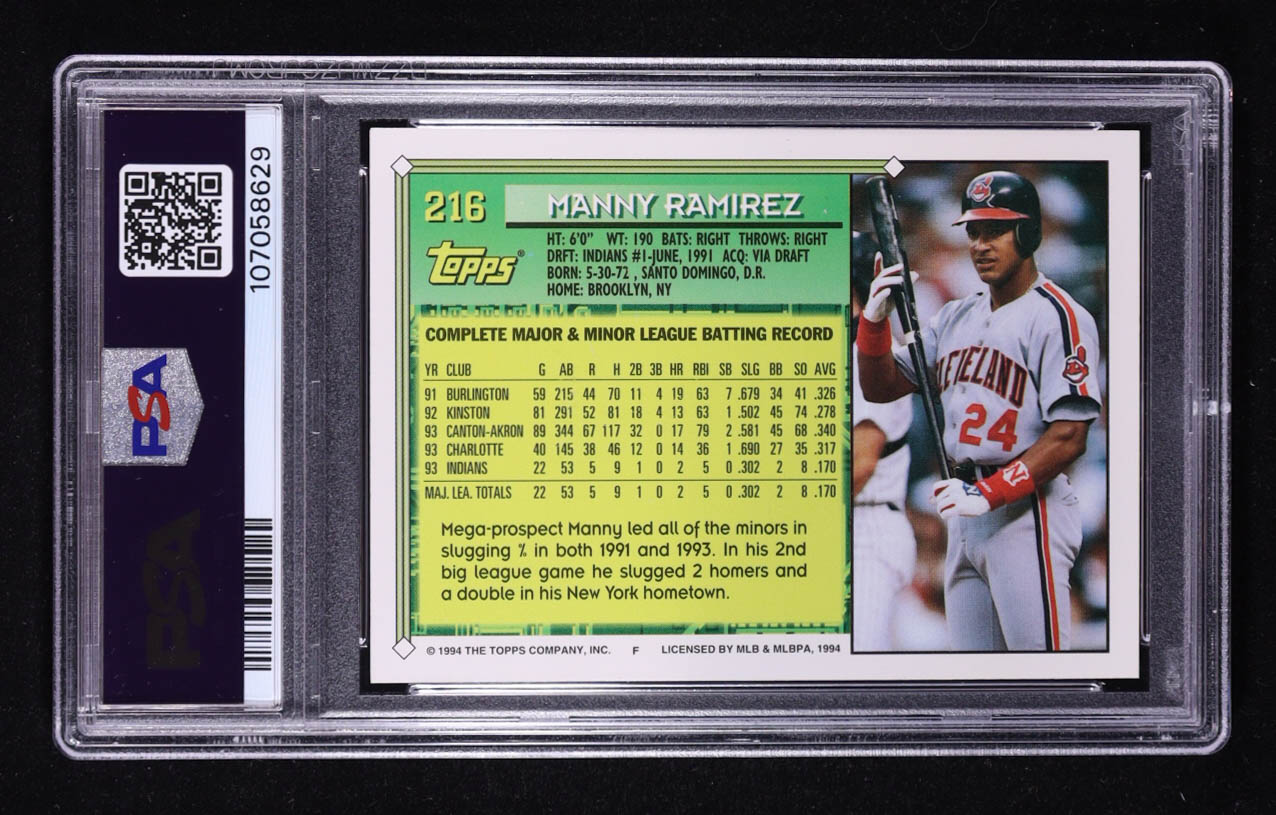 Manny Ramirez 1994 Topps #216 (PSA 8) at PristineAuction.com Manny Ramirez 1994 Topps #216 (PSA 8) at PristineAuction.com