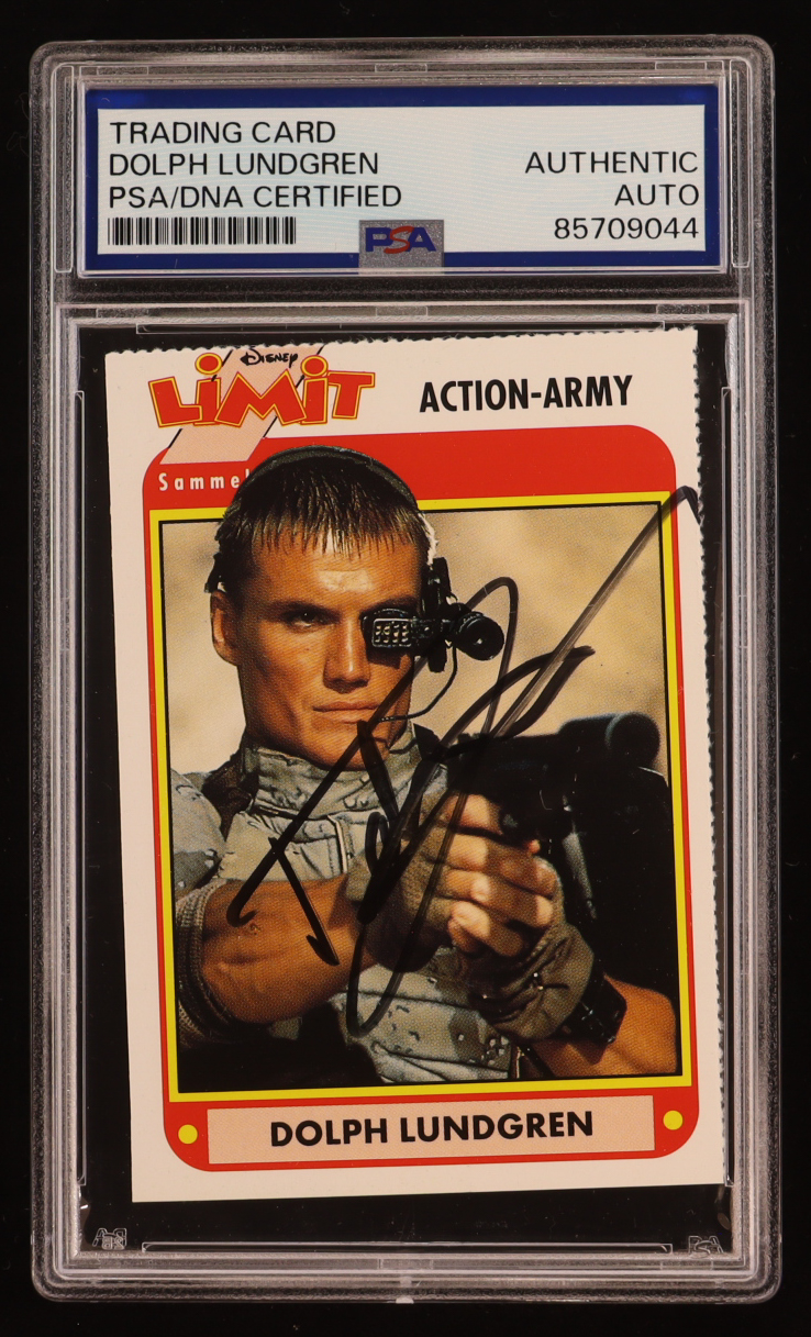 Dolph Lundgren Signed Disney Limit Action-Army Sammelkarten (PSA) at PristineAuction.com Dolph Lundgren Signed Disney Limit Action-Army Sammelkarten (PSA) at PristineAuction.com