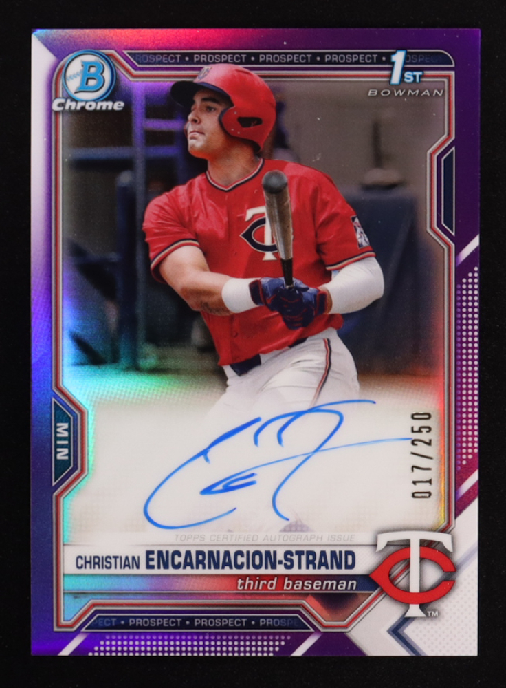 Christian Encarnacion-Strand 2021 Bowman Chrome Draft Autographs Purple Refractors #CDACE #017/250 RC