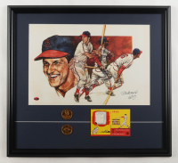 Stan Musial Signed Custom Framed Art Print Display Inscribed (HOF 69) with 1956 Cardinals Schedule & (2) Musial Coins (Stan The Man) at PristineAuction.com