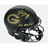 Josh Jacobs Signed Packers Full-Size Authentic On-Field Salute to Service Alternate Speeflex Helmet Inscribed "Go Pack Go" (Radtke) at PristineAuction.com