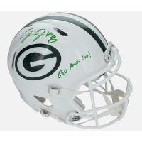 Josh Jacobs Signed Packers Full-Size Authentic On-Field Alternate Speed Helmet Inscribed "Go Pack Go" (Radtke) at PristineAuction.com