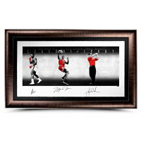 Michael Jordan, Tiger Woods & Muhammad Ali Signed LE "Legends of Sport" Custom Framed Platinum Lithograph (UDA & GOAT) at PristineAuction.com