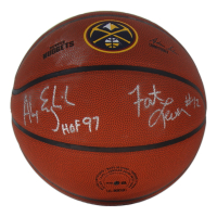 Alex English & Fat Lever Signed Nuggets Logo Wilson Basketball Inscribed "HOF 97" (JSA) at PristineAuction.com