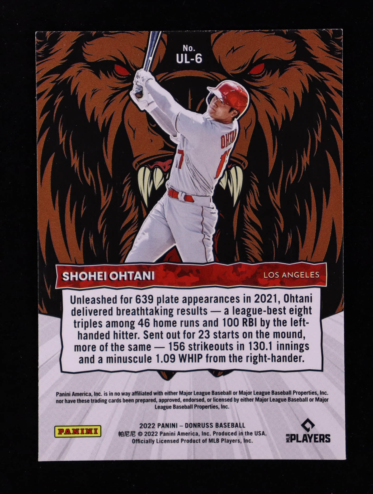 Shohei Ohtani 2022 Donruss Unleashed Rapture #6 at PristineAuction.com Shohei Ohtani 2022 Donruss Unleashed Rapture #6 at PristineAuction.com