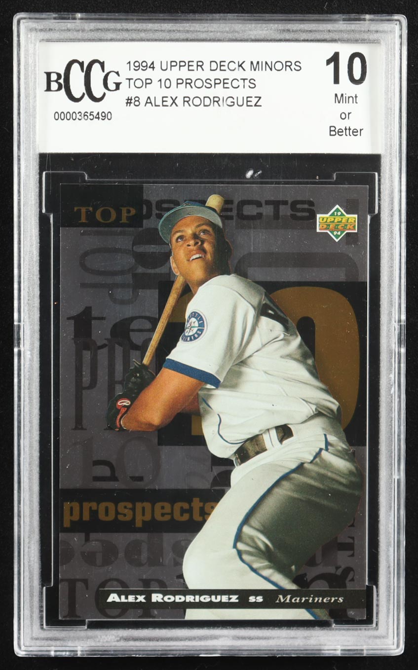 Alex Rodriguez 1994 Upper Deck Minors Top 10 Prospects #8 RC (BCCG 10) at PristineAuction.com Alex Rodriguez 1994 Upper Deck Minors Top 10 Prospects #8 RC (BCCG 10) at PristineAuction.com
