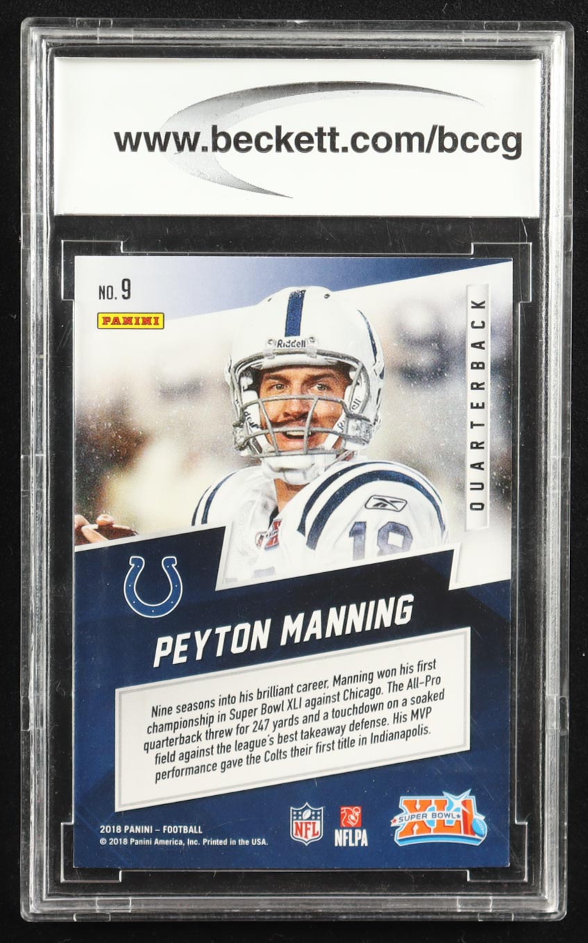 Peyton Manning 2018 Panini Super Bowl Stars Gold #9 (BCCG 10) at PristineAuction.com Peyton Manning 2018 Panini Super Bowl Stars Gold #9 (BCCG 10) at PristineAuction.com