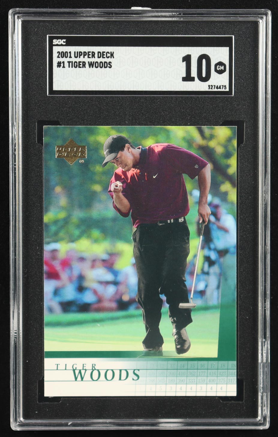 Tiger Woods 2001 Upper Deck #1 RC (SGC 10) at PristineAuction.com Tiger Woods 2001 Upper Deck #1 RC (SGC 10) at PristineAuction.com