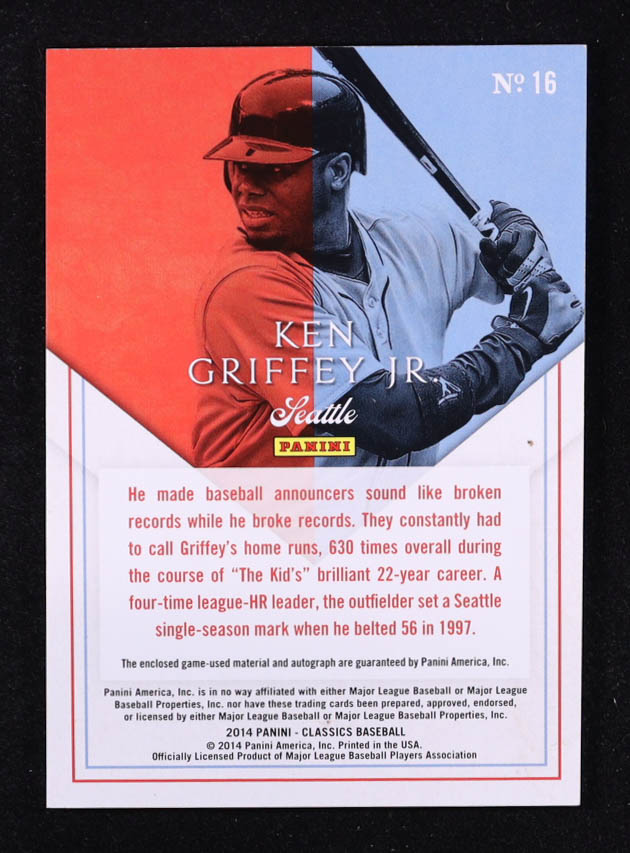 Ken Griffey Jr. 2014 Classics Home Run Heroes Materials Combos Signatures #16 #01/10 at PristineAuction.com Ken Griffey Jr. 2014 Classics Home Run Heroes Materials Combos Signatures #16 #01/10 at PristineAuction.com