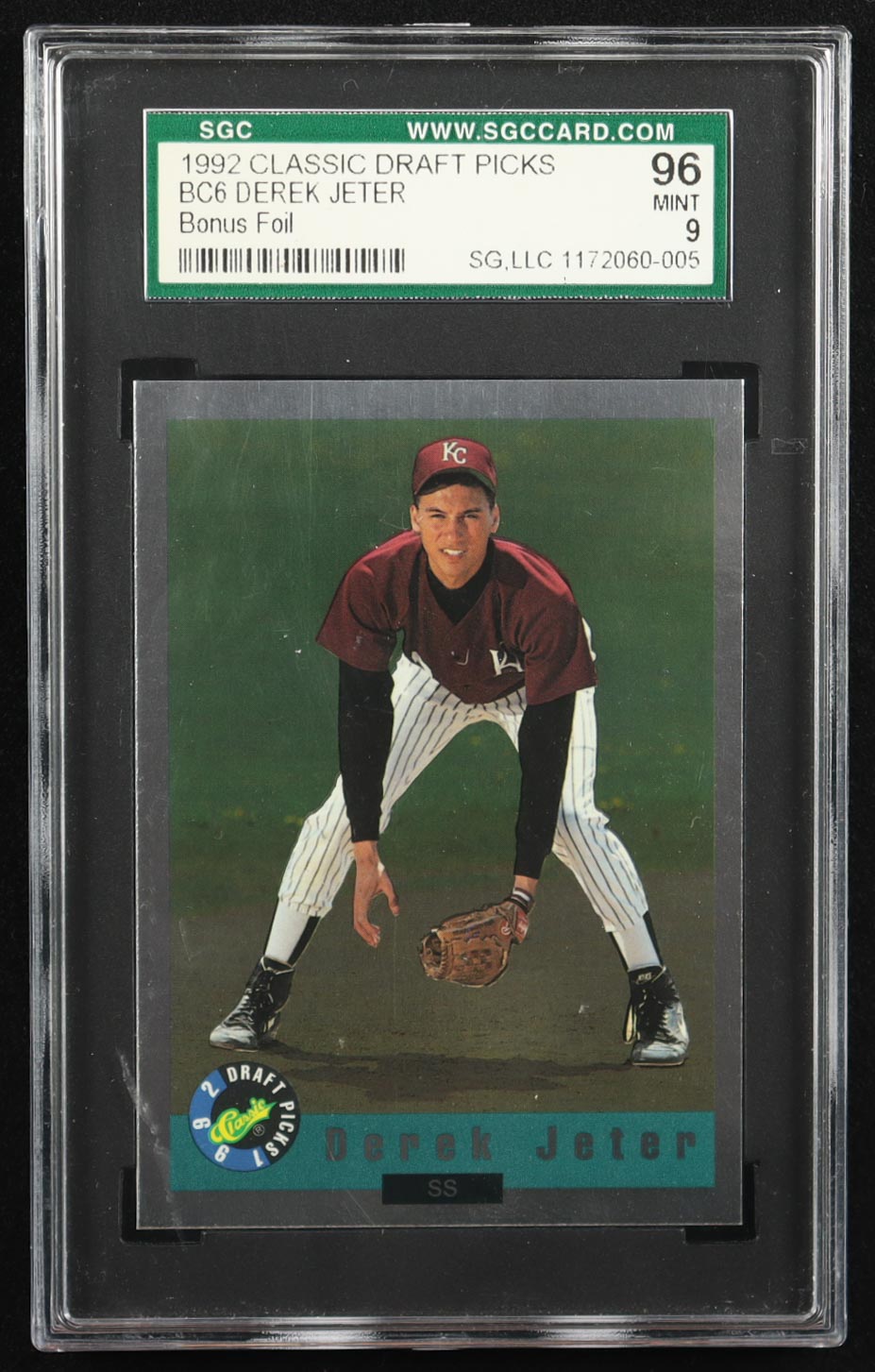 Derek Jeter 1992 Classic Draft Picks Foil Bonus #BC6 RC (SGC 9) at PristineAuction.com Derek Jeter 1992 Classic Draft Picks Foil Bonus #BC6 RC (SGC 9) at PristineAuction.com