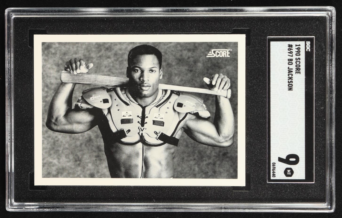 Bo Jackson 1990 Score #697 FB/BB (SGC 9) at PristineAuction.com Bo Jackson 1990 Score #697 FB/BB (SGC 9) at PristineAuction.com