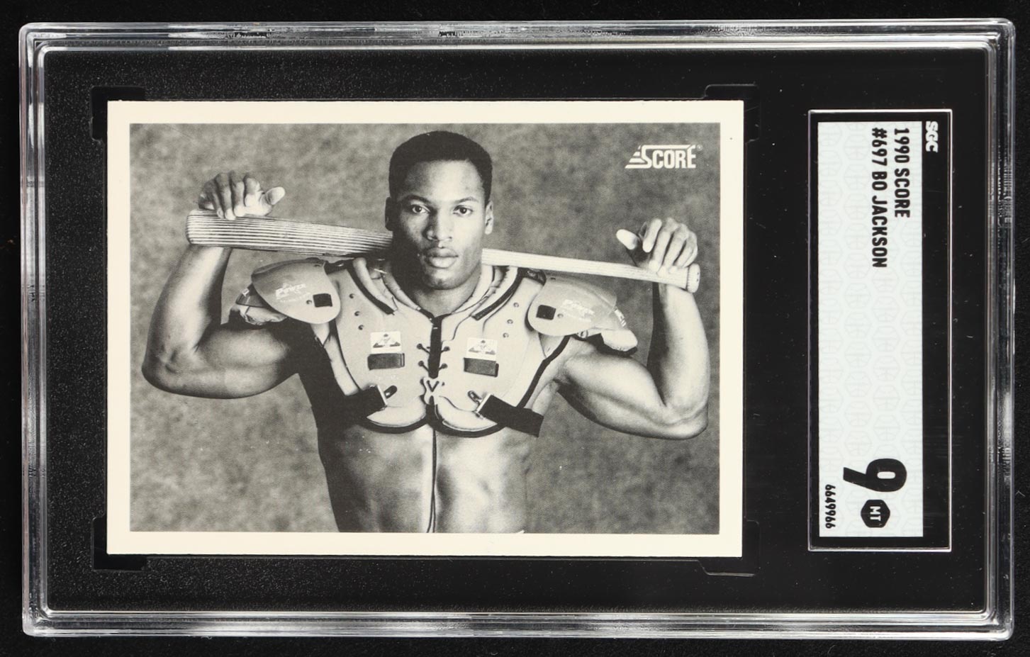 Bo Jackson 1990 Score #697 FB/BB (SGC 9) at PristineAuction.com Bo Jackson 1990 Score #697 FB/BB (SGC 9) at PristineAuction.com