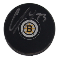 Charlie McAvoy Signed Bruins Logo Hockey Puck (JSA) at PristineAuction.com