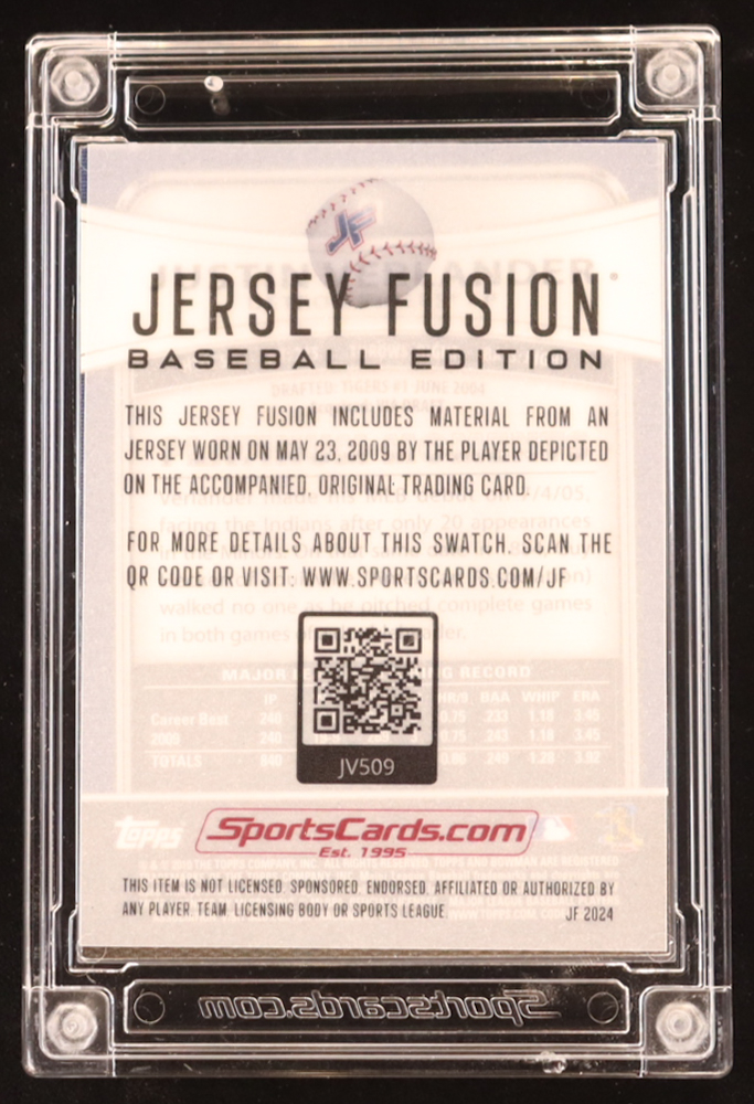 Justin Verlander 2024 Jersey Fusion Baseball #JV509 at PristineAuction.com Justin Verlander 2024 Jersey Fusion Baseball #JV509 at PristineAuction.com