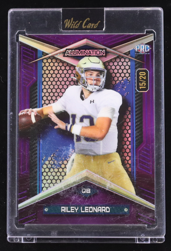 Riley Leonard 2024 Wild Card Alumination Purple #BCRL #15/20 at PristineAuction.com Riley Leonard 2024 Wild Card Alumination Purple #BCRL #15/20 at PristineAuction.com