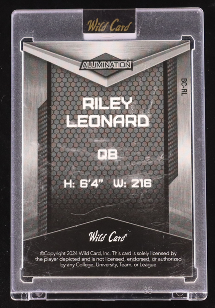 Riley Leonard 2024 Wild Card Alumination Purple #BCRL #15/20 at PristineAuction.com Riley Leonard 2024 Wild Card Alumination Purple #BCRL #15/20 at PristineAuction.com