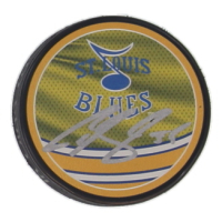 Colton Parayko Signed Blues Logo Hockey Puck (JSA) at PristineAuction.com