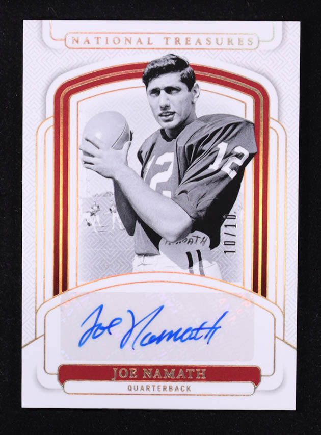 Joe Namath 2025 Panini National Treasures Collegiate Saturday Slingers Signatures #17 #10/10 at PristineAuction.com Joe Namath 2025 Panini National Treasures Collegiate Saturday Slingers Signatures #17 #10/10 at PristineAuction.com
