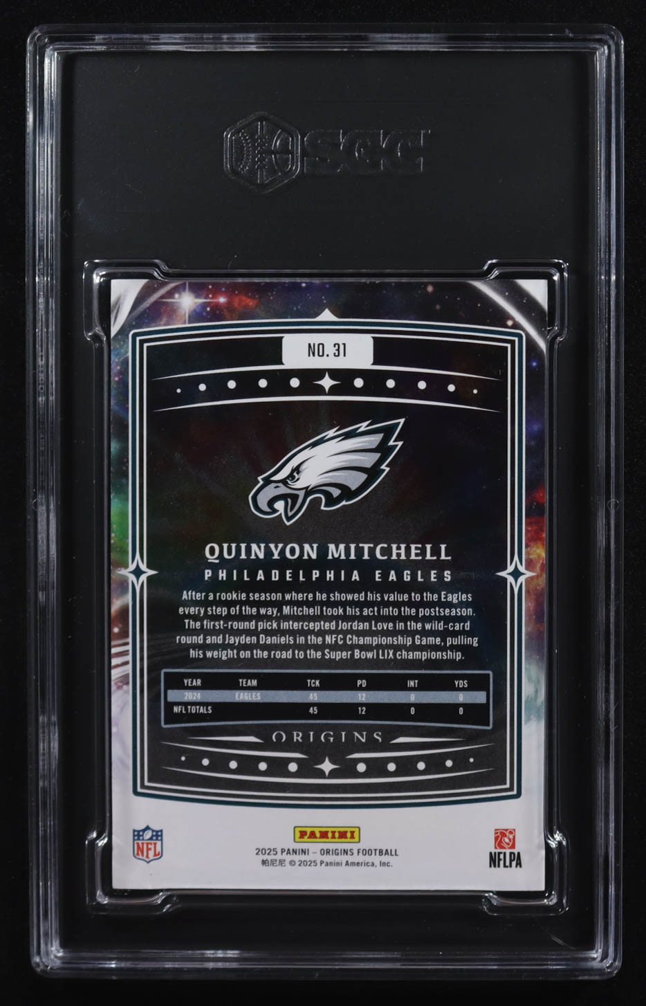 Quinyon Mitchell 2025 Panini Origins Blue #31 #3/99 (SGC 10) at PristineAuction.com Quinyon Mitchell 2025 Panini Origins Blue #31 #3/99 (SGC 10) at PristineAuction.com