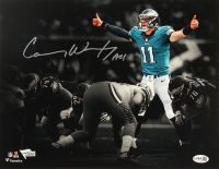 Carson Wentz Signed Eagles 11x14 Photo Inscribed "A01" (JSA) at PristineAuction.com