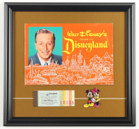 Custom Framed 1962 Vintage Disneyland On-Site Walt Disney's "Guide to Disneyland" with Vintage Disney A-E Ticket Book & Micky & Minnie Patch at PristineAuction.com