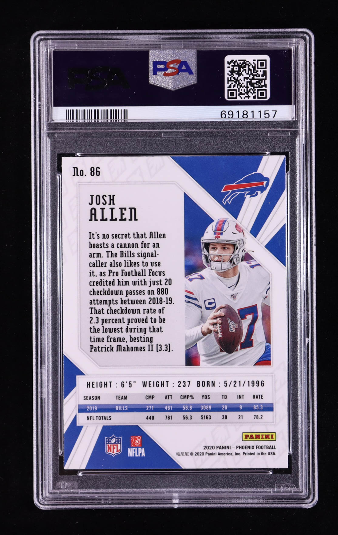 Josh Allen 2020 Panini Phoenix Fire Burst #86 (PSA 10) at PristineAuction.com Josh Allen 2020 Panini Phoenix Fire Burst #86 (PSA 10) at PristineAuction.com