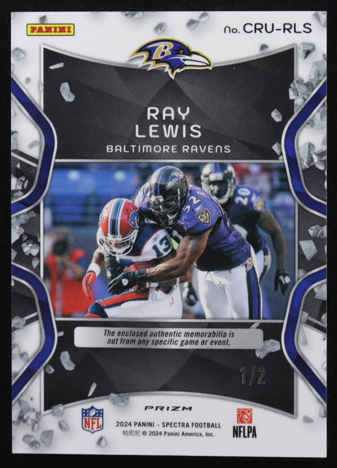 Ray Lewis 2024 Panini Spectra Crush Jerseys Nebula #27 #1/2 at PristineAuction.com Ray Lewis 2024 Panini Spectra Crush Jerseys Nebula #27 #1/2 at PristineAuction.com