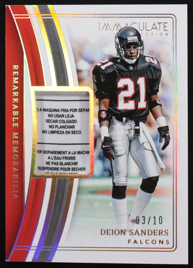 Deion Sanders 2023 Immaculate Collection Remarkable Memorabilia Gold #36 #3/10 at PristineAuction.com Deion Sanders 2023 Immaculate Collection Remarkable Memorabilia Gold #36 #3/10 at PristineAuction.com