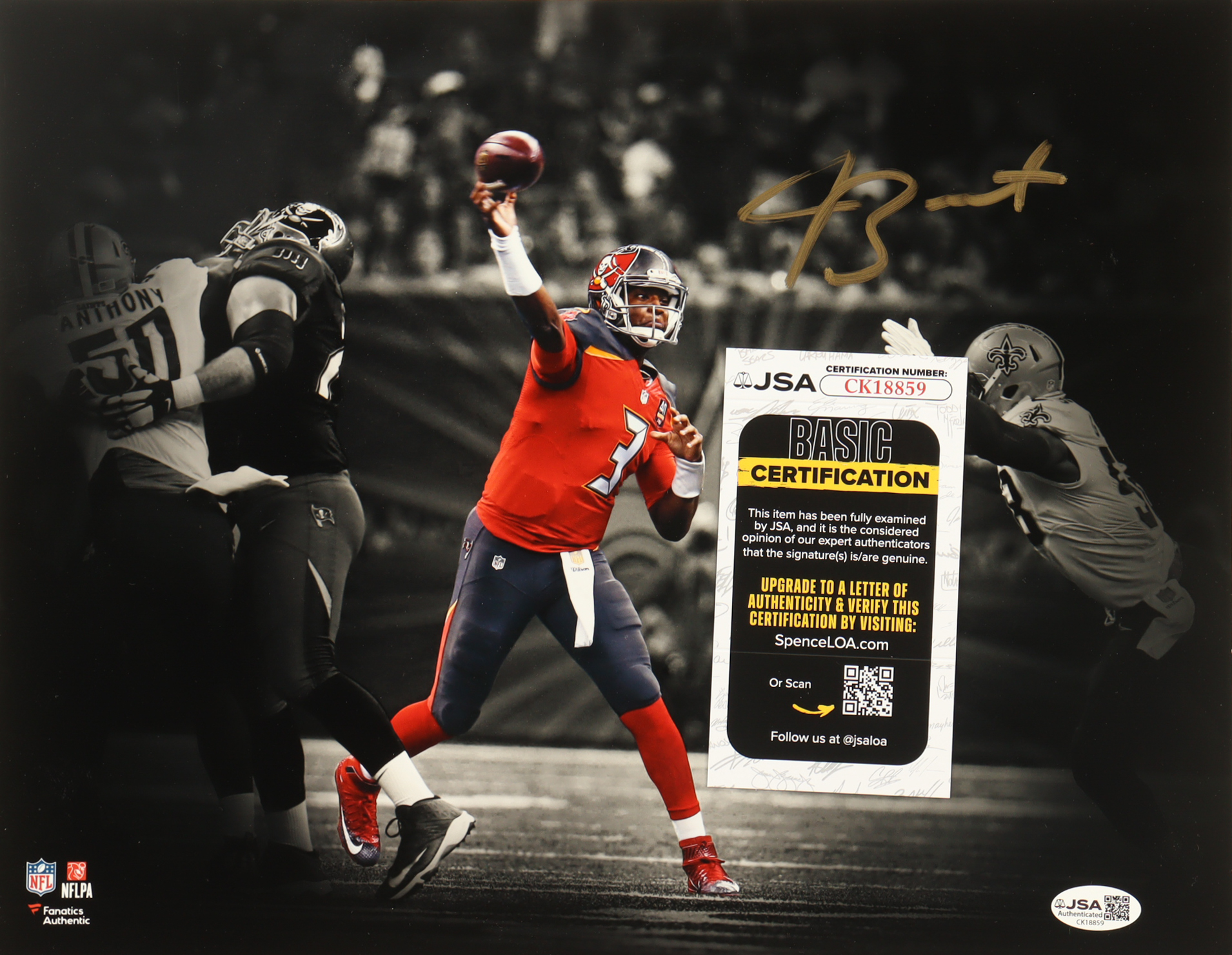 Jameis Winston Signed Buccaneers 11x14 Photo (JSA) at PristineAuction.com Jameis Winston Signed Buccaneers 11x14 Photo (JSA) at PristineAuction.com